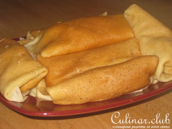 Ажурные блины с плавленным сыром.