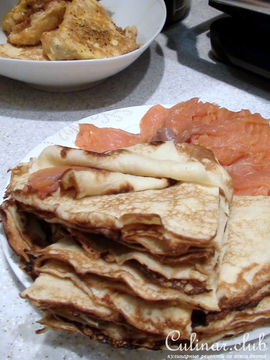 Блины, тонкие и очень вкусные.