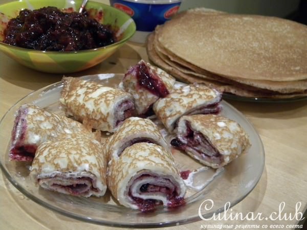 блинчики с нежным сырным кремом
