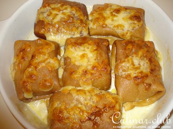 Блинчики с мясной начинкой