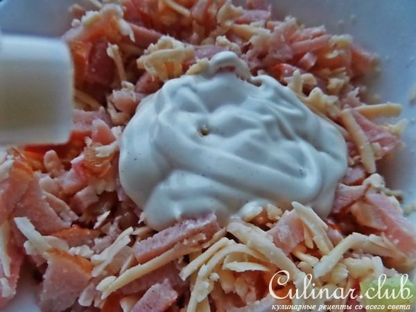 Блины с ветчиной и сыром
