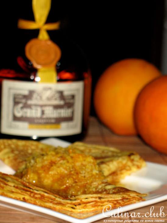 Crepes Suzette (Креп Сюзетт) или блины из кукурузной муки с апельсиновым соусом