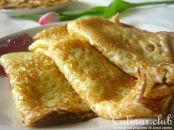 Заварные блины на молоке