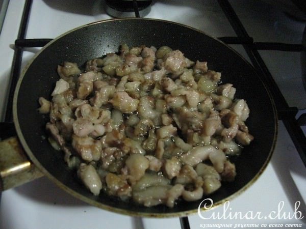 Творожные ленивые вареники с мясными шкварками