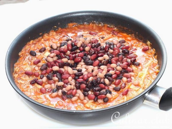 Паста с грибами и фасолью