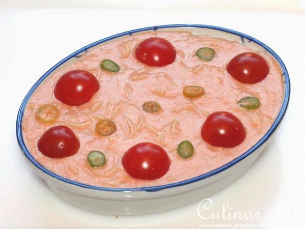 суфле из сока "Томато Густо" с макаронами