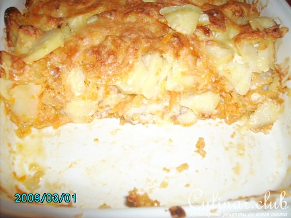 Картошка с фишштебхеноми (рыбные палочьки)