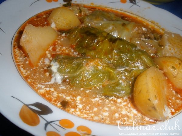 Голубцы с картошечкой и бульоном(мой вариант)