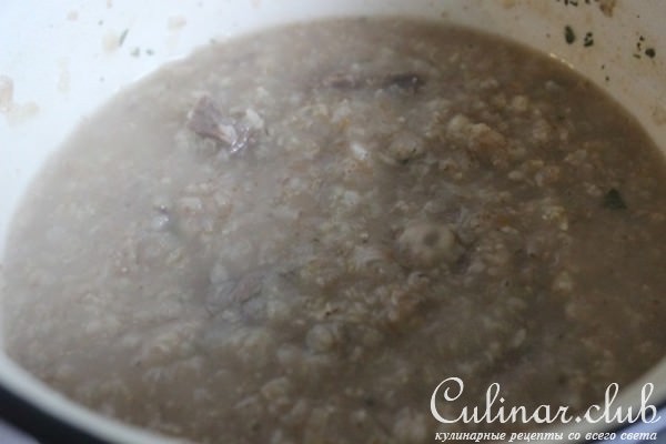 Каша из многозлаковых хлопьев с мясом и сыром " Завтрак богатыря"