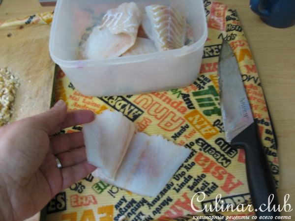 Рыба,запеченная с орехами