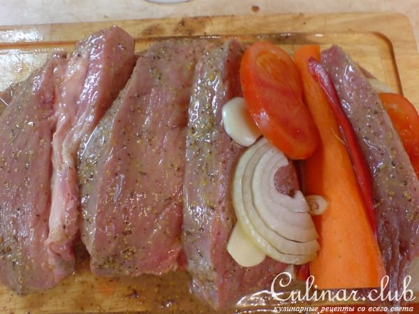 Мясо с овощами паровое