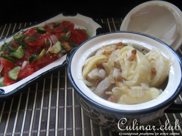 Кручёные паровые галушки с картофелем и шкварками.