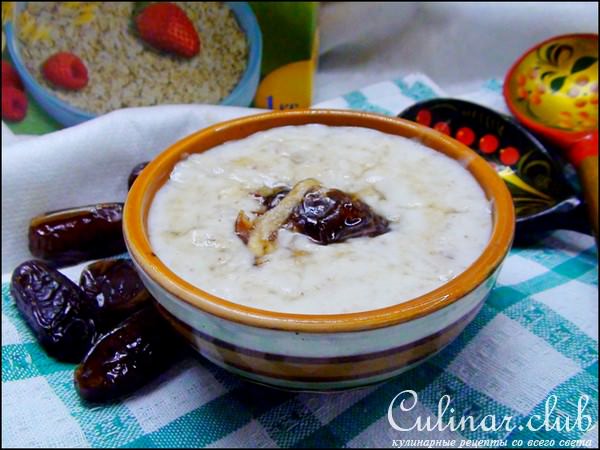 Каша овсяная с финиками и мёдом. Тест-драйв.