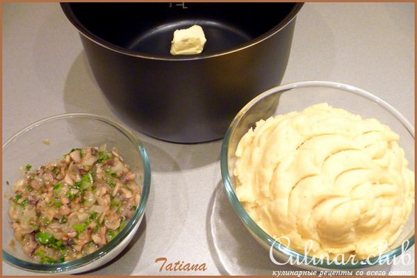 Картофельная запеканка с грибами в мультиварке ( Тест-драйв )
