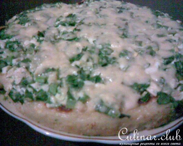 Открытый картофельный пирог - запеканка с зеленью
