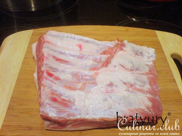 Подчеревок свиной, жареный с грибами