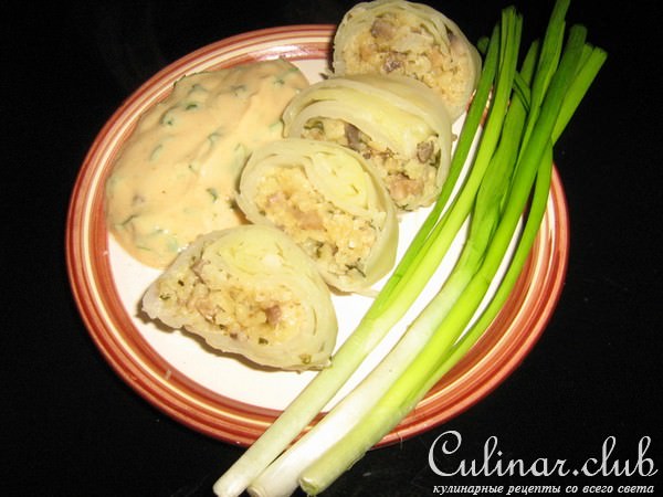 Арабские фанты с грибами и булгуром.