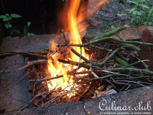 для дачи - маринованная скумбрия, приготовленная на углях
