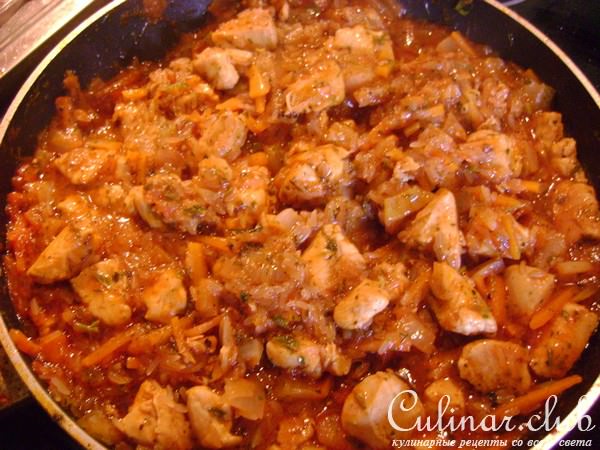 Рис с тушеной курочкой
