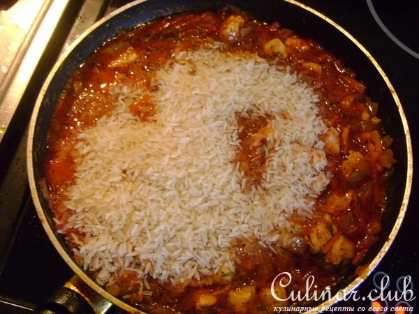 Рис с тушеной курочкой
