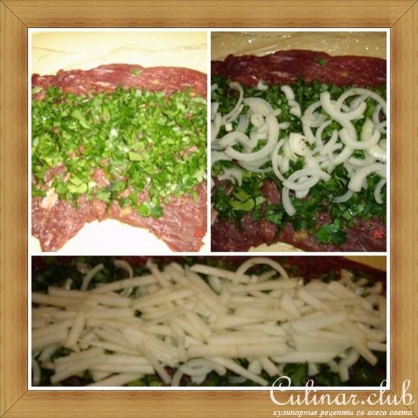 Мясной рулет с грушей