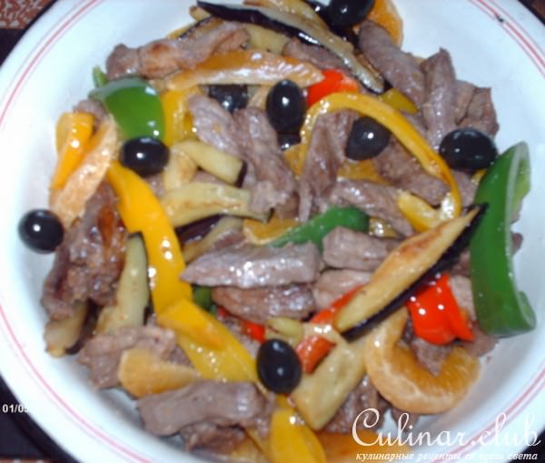 Мясо по гречески с апельсином