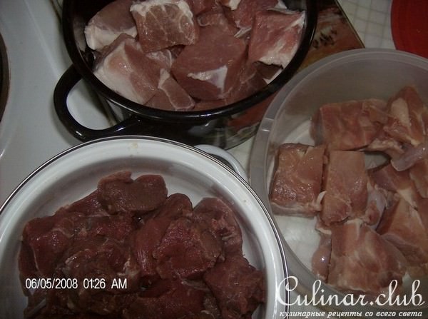 Шашлык из четырех видов мяса