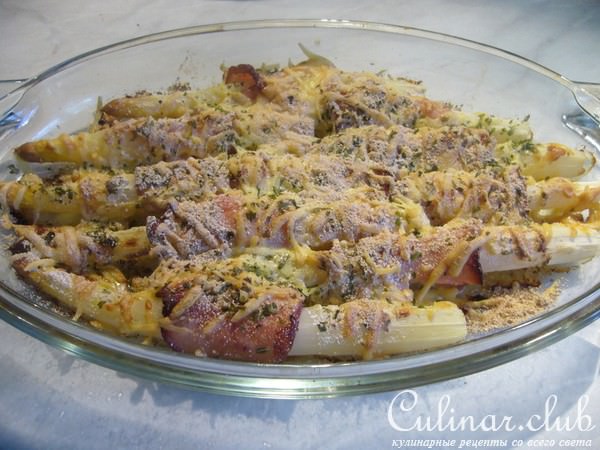 Спража с ветчиной и соусом сабайон
