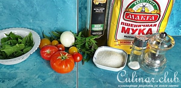 Оладьи из томатного сока с зеленью.