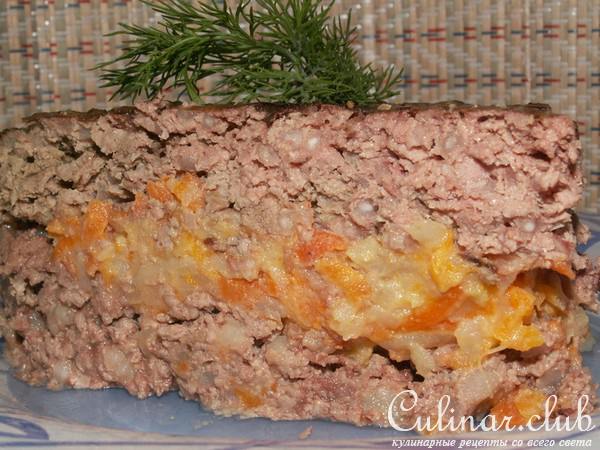Мясной пирог с куриными потрошками