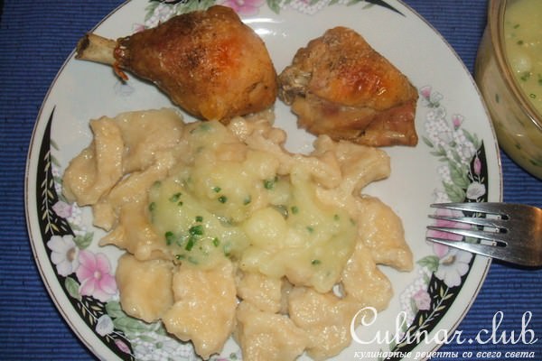 галушки с курочкой в картофельном соусе