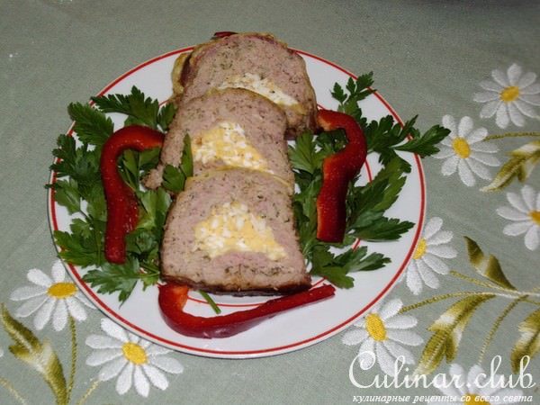 "ПРАЗДНИЧНЫЙ ВЕНОК"-мясной рулет