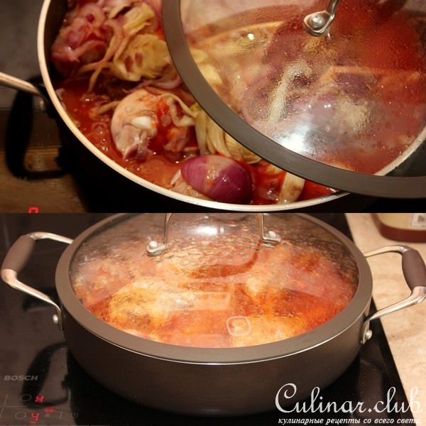 Курица в южно-итальянском стиле с отварным картофелем