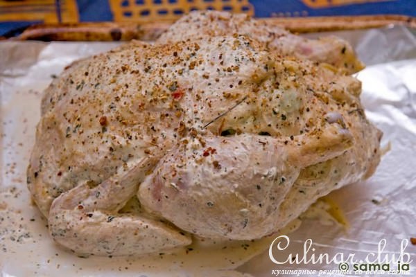 Курица фаршированная овощами