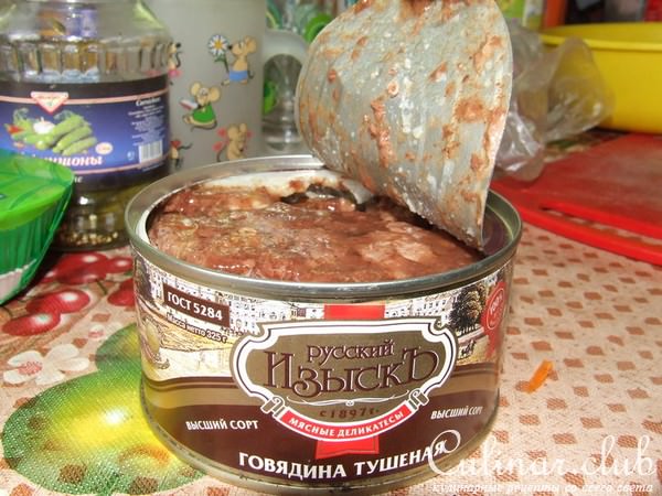 для дачи - макароны тушеные с тушенкой