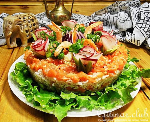 Праздничный рисовый торт по-тайски