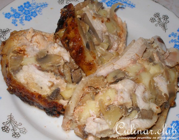 Курица фаршированная грибочками и сыром (без костей)Вариант