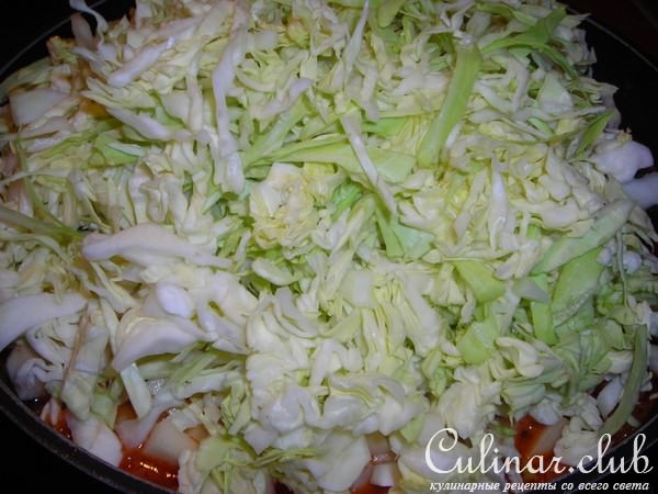 Тушёная капуста со свининкой и картошкой