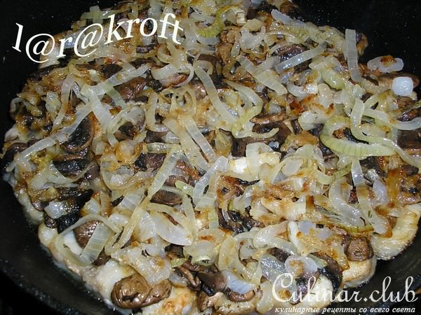 Морской язык с шампиньонами