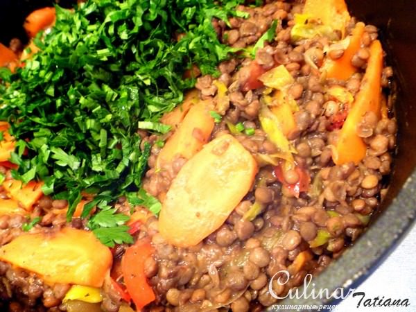 Рагу из чечевицы с овощами