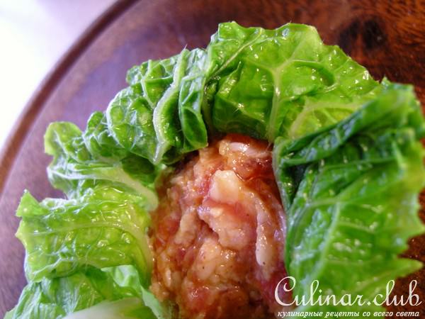 Капустные мешочки с мясом