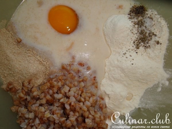 Оладьи из гречки с рыбным кремом
