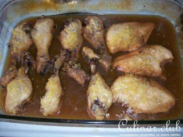 ЗАПЕЧЕНАЯ КУРИЦА С МЕДОМ И СОЕВЫМ СОУСОМ