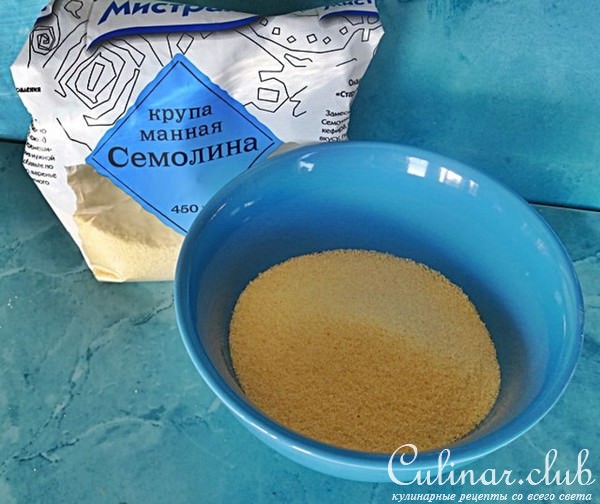 Павлова с кремом из семолины.