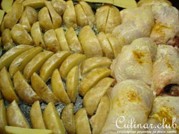 Окорочка фаршированные,черносливом с грецкими орехами, да с печеным картофелем на гарнир"