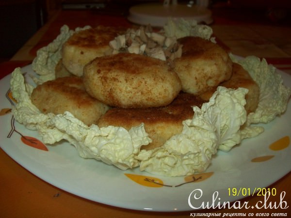 Зразы с курицей и грибами