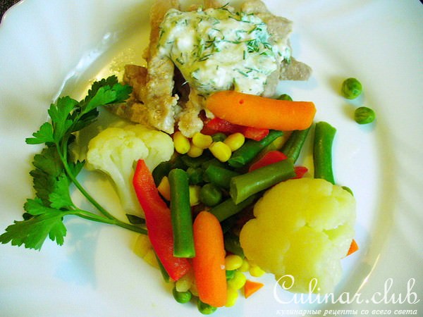 Свинина под соусом(с овощами)