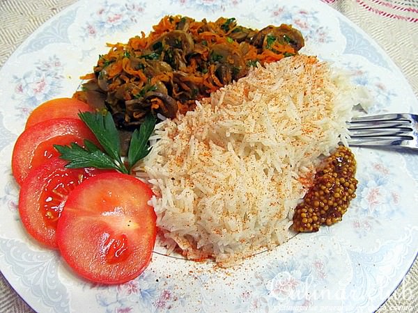 Ультра- скоростной рецепт! Рис "Мистраль" Басмати с шампиньонами за 12 минут!