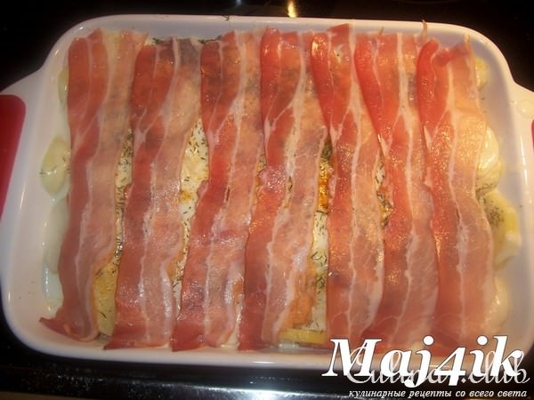 Сливочно-картофельный гратен с лососем и другими вкусностями