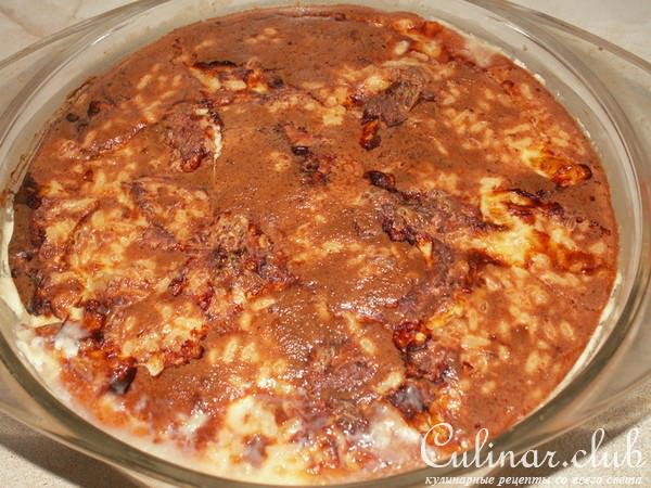 Нежная запеканка из индейки с рисом